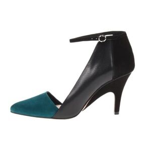 Derek Lam 10  Black Leather/Teal Suede "Val" 9.5